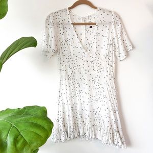 THE PEOPLE VS White linen star print dress